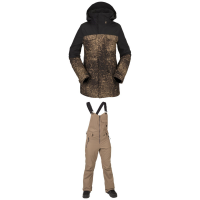 Women's Volcom Leda GORE-TEX Jacket 2022 - Medium Brown Package (M) + S Bindings in Black size M/S