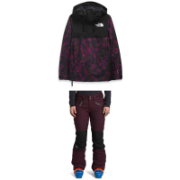 Women's The North Face Tanager Jacket 2022 - X-Large Roxbury Pink/TNF /TNF Binary Half Dome Print Package (XL) + S Bindings | Nylon/Elastane in Black size Xl/S | Nylon/Elastane/Polyester
