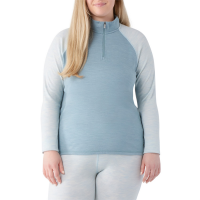 Women's Smartwool Classic Thermal Base Layer 1/4 Zip Plus Top 2023 Gray in Charcoal size 2X