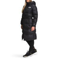 Women's The North Face Nuptse Belted Long Parka Jacket 2021 in Black size Medium | Nylon
