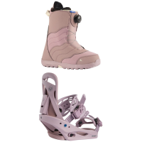Women's Burton Mint Boa Snowboard Boots 2021 - 9.5 Package (9.5) + M Bindings in Black size 9.5/M | Polyester