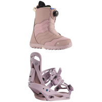 Women's Burton Mint Boa Snowboard Boots 2021 - 6.5 Package (6.5) + S Bindings in Black size 6.5/S | Polyester
