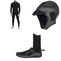 Quiksilver 4/3 Everyday Sessions Chest Zip GBS Wetsuit 2021 - LT Package (LT) + X-Large Bindings in Black size Lt/Xl | Rubber/Neoprene
