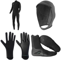 Vissla 7 Seas 4/3 Comp Chest Zip Wetsuit 2022 - Small Package (S) + S Bindings Size Short Sleeve in Black size S/S | Neoprene