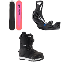 Kid's Burton Custom Smalls SnowboardBoys' 2023 - 140 Package (140 cm) + L Bindings in Black size 140/L | Nylon