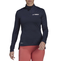 Women's Adidas Terrex Multi Half Zip Long-Sleeve Top 2022 in Blue size Medium | Polyester