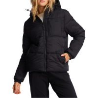 Women's Billabong Transport Puffer 3 Jacket 2023 in Black size Small | Nylon/Plastic