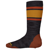 Kid's Smartwool Wintersport Full Cushion Stripe OTC Socks 2025 in Gray size Small | Nylon/Wool/Elastane