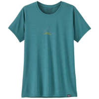 Women's Patagonia Cap Cool Daily Graphic-Lands Shirt 2025 in Blue size X-Small | Polyester