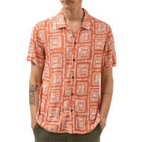 Rhythm Stamp Short-Sleeve Shirt 2023 Orange size Medium | Cotton