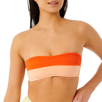 Women's Rip Curl Surf Revival Bandeau Bikini Top 2023 in Orange size Small | Elastane