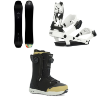 Ride Deep Fake Snowboard 2024 - 165W Package (165W cm) + M Mens in White size 165W/M | Nylon/Aluminum/Bamboo