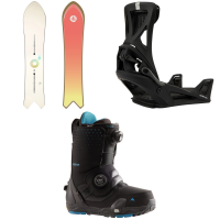 Burton Family Tree Short Stop Snowboard 2024 - 156 Package (156 cm) + S Mens in Black size 156/S | Rubber