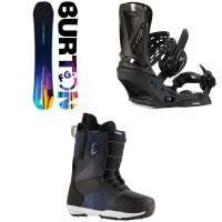 Women's Burton Feelgood Flying V Snowboard 2024 - 142 Package (142 cm) + L Womens in Black size 142/L | Nylon