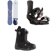 Women's Burton Yeasayer Snowboard 2024 - 144 Package (144 cm) + M Womens in Black size 144/M | Nylon