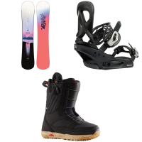 Women's Burton Hideaway Snowboard 2024 - 144 Package (144 cm) + L Womens in Black size 144/L