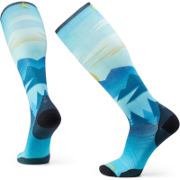 Smartwool Zero Cushion Chasing Mountains OTC Socks 2024 in Blue size Medium | Nylon/Wool/Elastane