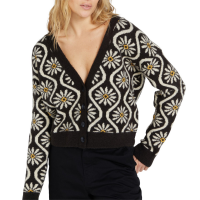 Women's Volcom Daizy Lady Cardigan Sweater 2023 in Black size Medium | Nylon/Acrylic/Elastane