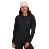 Women's evo Midweight Base Layer Crew Top 2026 in Black size Large | Spandex/Polyester