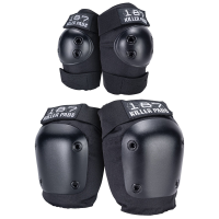 187 Combo Pack Skateboard Pad Set 2026 in Black size Small/Medium | Nylon