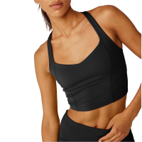 Women's Beyond Yoga Powerbeyond Intensity Racerback Cropped Tank Top 2024 in Black size X-Large | Elastane/Polyester