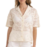 Women's Roark Riviera Short-Sleeve Shirt 2024 in White size Medium | Cotton