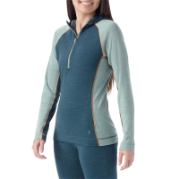 Women's Smartwool Classic Thermal Base Layer 1/2 Zip Hoodie 2025 in Blue size X-Small