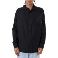 Thrills Hemp Minimal Oversize Long-Sleeve Shirt 2024 in Black size Small