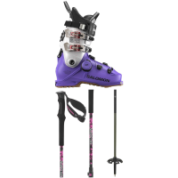 Salomon Shift Alpha BOA 130 Alpine Touring Ski Boots 2026 - 27.5 Package (27.5) + 100-135 M's Poles in Black size 27.5/100-135 | Rubber/Plastic