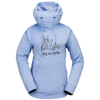 Women's Volcom Riding Hydro Pullover Fleece 2025 in Blue size Medium | Cotton/Polyester