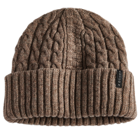 Autumn Wool Cable Knit Beanie Hat 2025 in Brown