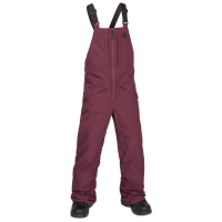 Kid's Volcom Barkley Insulated Bibs 2025 in Red size Small