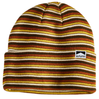 Autumn Surplus Mix Stripe Beanie Hat 2025 in Brown