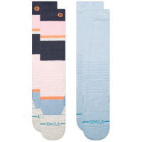 Stance Powdered Mid Poly Snow Socks 2-Pack 2025 in Pink size Medium | Nylon/Elastane/Polyester