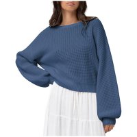Women's Rhythm Classic Knit Jumper 2025 in Blue size Large | Acrylic/Cotton
