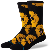 Stance Poppyland Crew Socks 2024 in Black size Large | Nylon/Cotton/Elastane