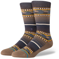 Stance Cedar Rock Crew Socks 2024 in Brown size Large | Nylon/Cotton/Elastane