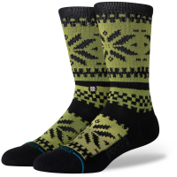 Stance Eureka Crew Socks 2024 in Green size Large | Nylon/Cotton/Elastane