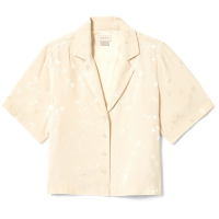 Women's Brixton Silky Short-Sleeve Jacquard Button Down Shirt 2025 in Yellow size X-Small | Viscose