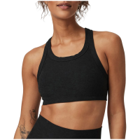Women's Vuori Elevation Racer Bra 2025 in Black size Small | Elastane/Polyester