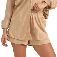 Women's Rhythm Byron Striped Shorts 2025 in Khaki size Medium | Cotton