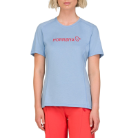 Women's Norrona Fjora Equaliser Lightweight Short-Sleeve Jersey 2025 in Blue size Large | Polyester