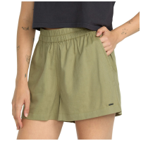 Women's Volcom Lived In Track Shorts 2025 in Green size Small | Cotton/Denim