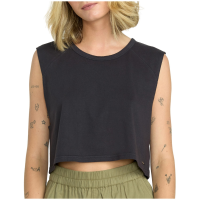 Women's Volcom Lil Muscle Tank Top 2025 in Black size Medium | Cotton