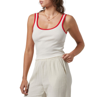 Women's Brixton Ringer Organic A Tank Top 2025 in White size Medium | Cotton