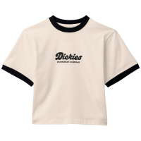 Women's Dickies Lewistown Ringer Short-Sleeve T-Shirt 2025 White size Small | Cotton/Elastane