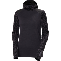 Women's Helly Hansen Lifa Midweight Block Hoodie 2026 in Black size X-Large | Wool/Elastane