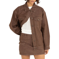 Women's Rhythm Oversized Denim Jacket 2025 Brown in Dark Brown size Small | Cotton/Denim