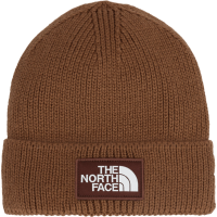 The North Face Logo Box Cuffed Beanie Hat 2026 in Brown | Elastane/Polyester