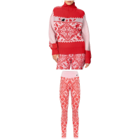 Women's Kari Traa Saga Knit Sweater 2026 - Large Package (L) + S Bottoms Size Long Sleeve in Blue size L/S | Wool/Micron